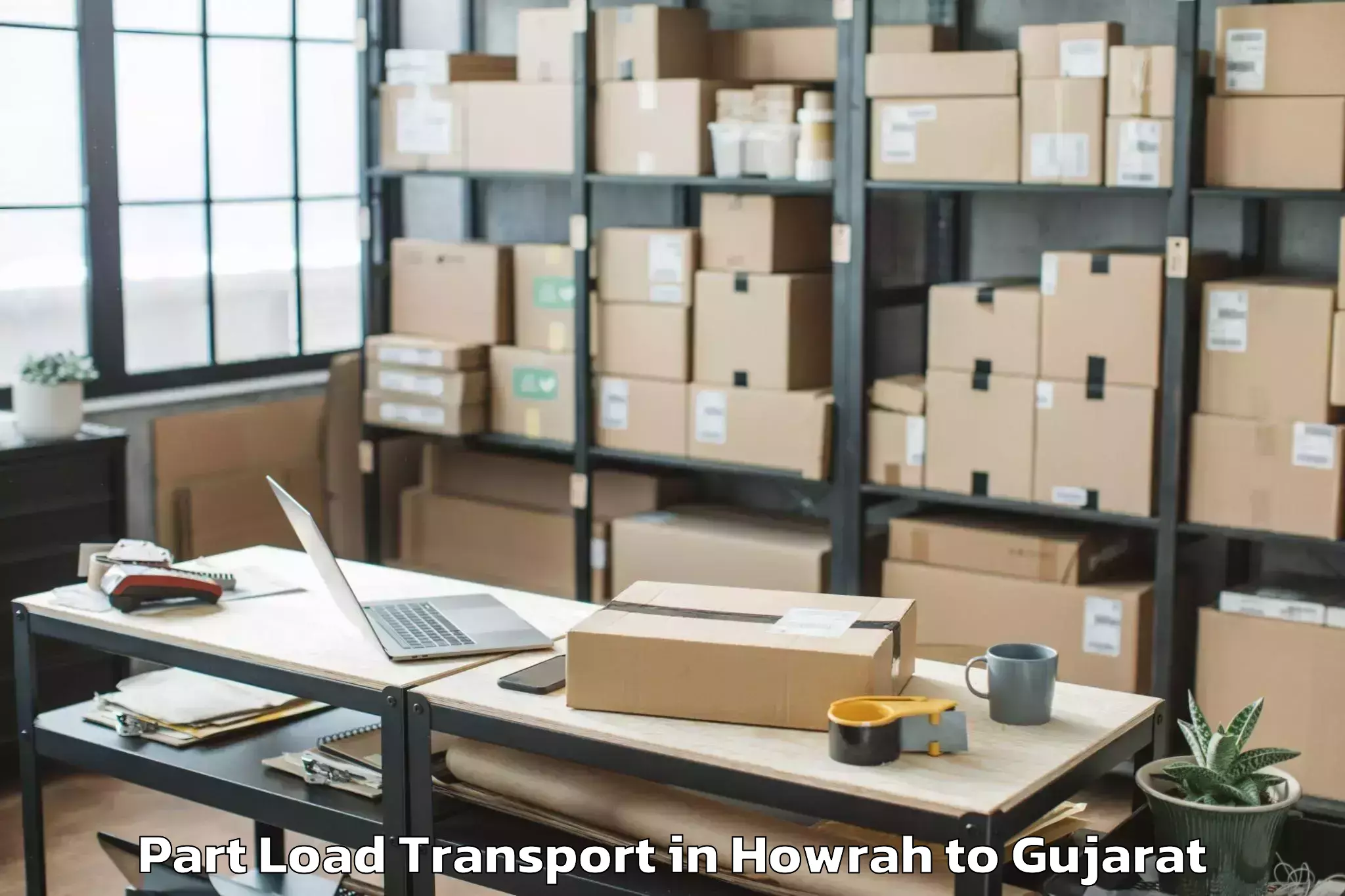 Quality Howrah to Navsari Agricultural Universit Part Load Transport